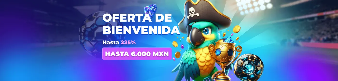 Oferta de bienvenida deportiva, hasta 225% y 6.000 MXN