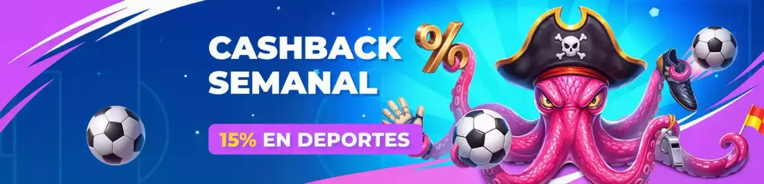 Cashback semanal de 15% en deportes